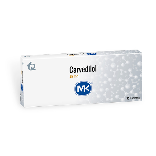 CARVEDILOL 25 MG 30 TABLETAS MK M 29640 Droguería Profamiliar Manizales