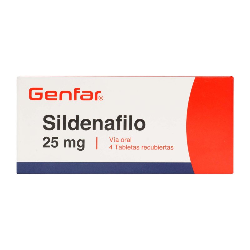 100011270 SILDENAFIL 25 MG 4 TABLETAS GF - Imagen 1