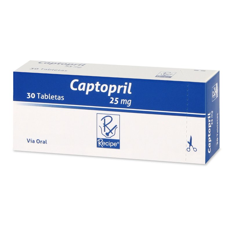 100016436 CAPTOPRIL 25 MG 30 TABLETAS RC - Imagen 1