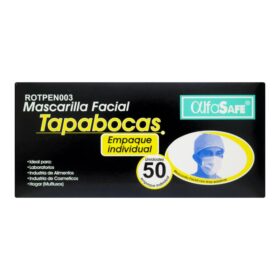 TAPABOCAS ALFA SAFE NEGRO 50 UND