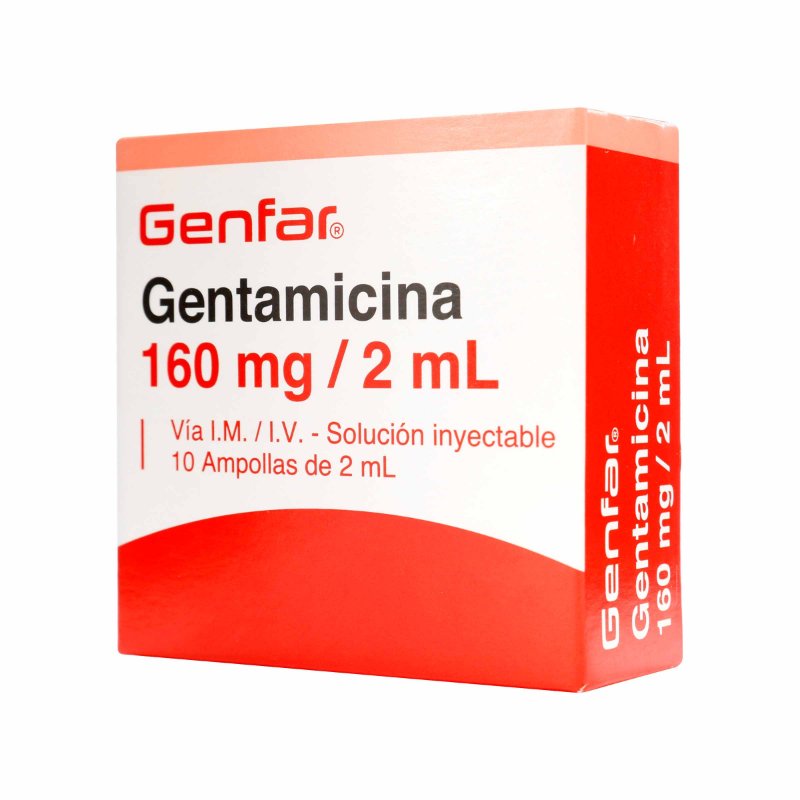 100027111 GENTAMICINA 160MG/2ML 10 AMP GF - Imagen 1