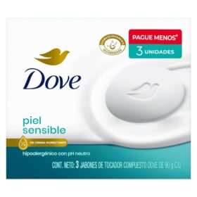3 JAB DOVE PIEL SENSIBLE 90GRS