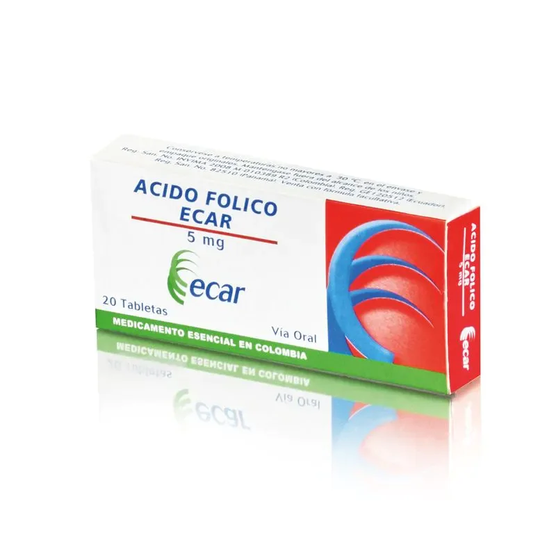 ACIDO FOLICO 5 MG 20 TABLETAS EC - Imagen 1