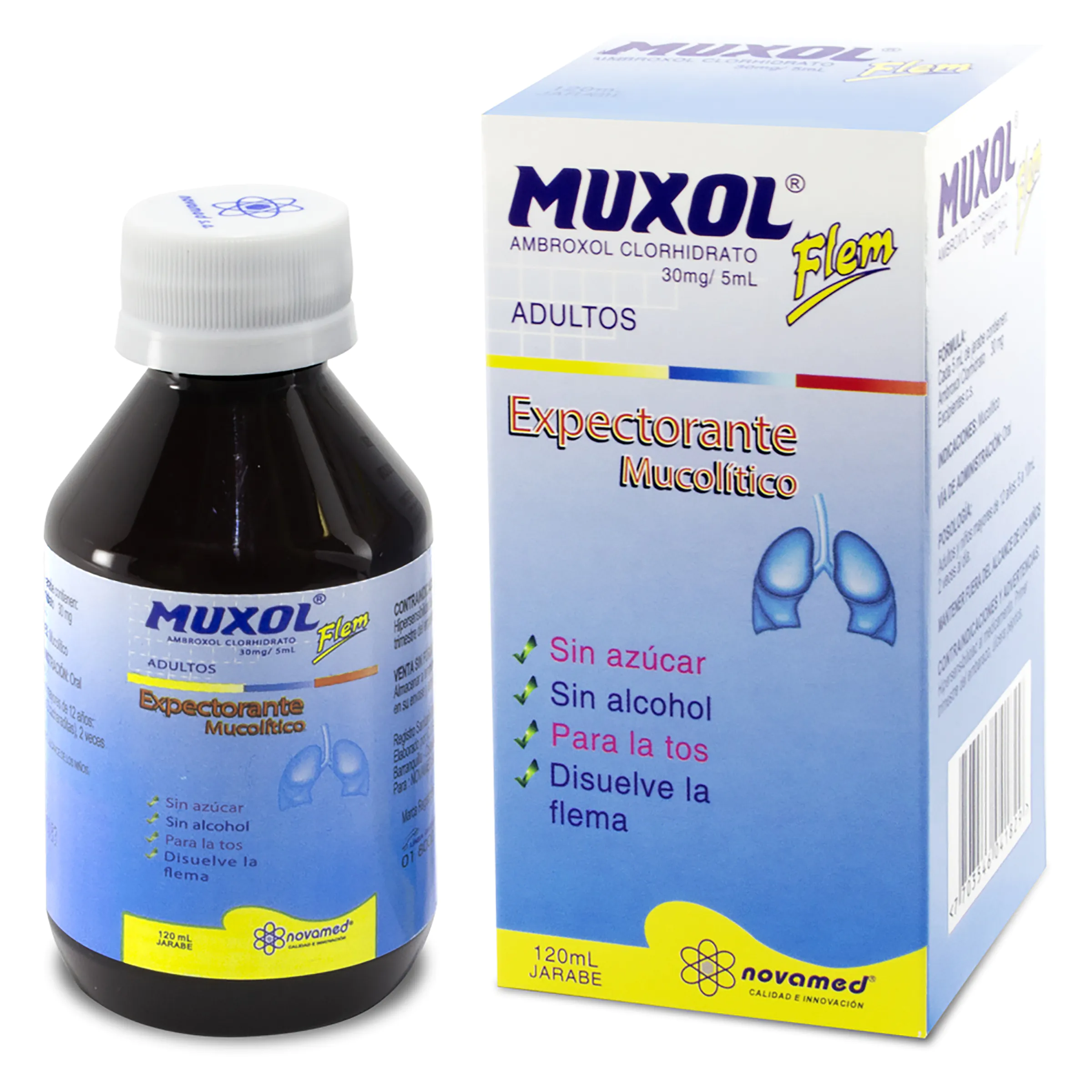 MUXOL FLEM ADULTOS JARABE 120 ML - Imagen 1