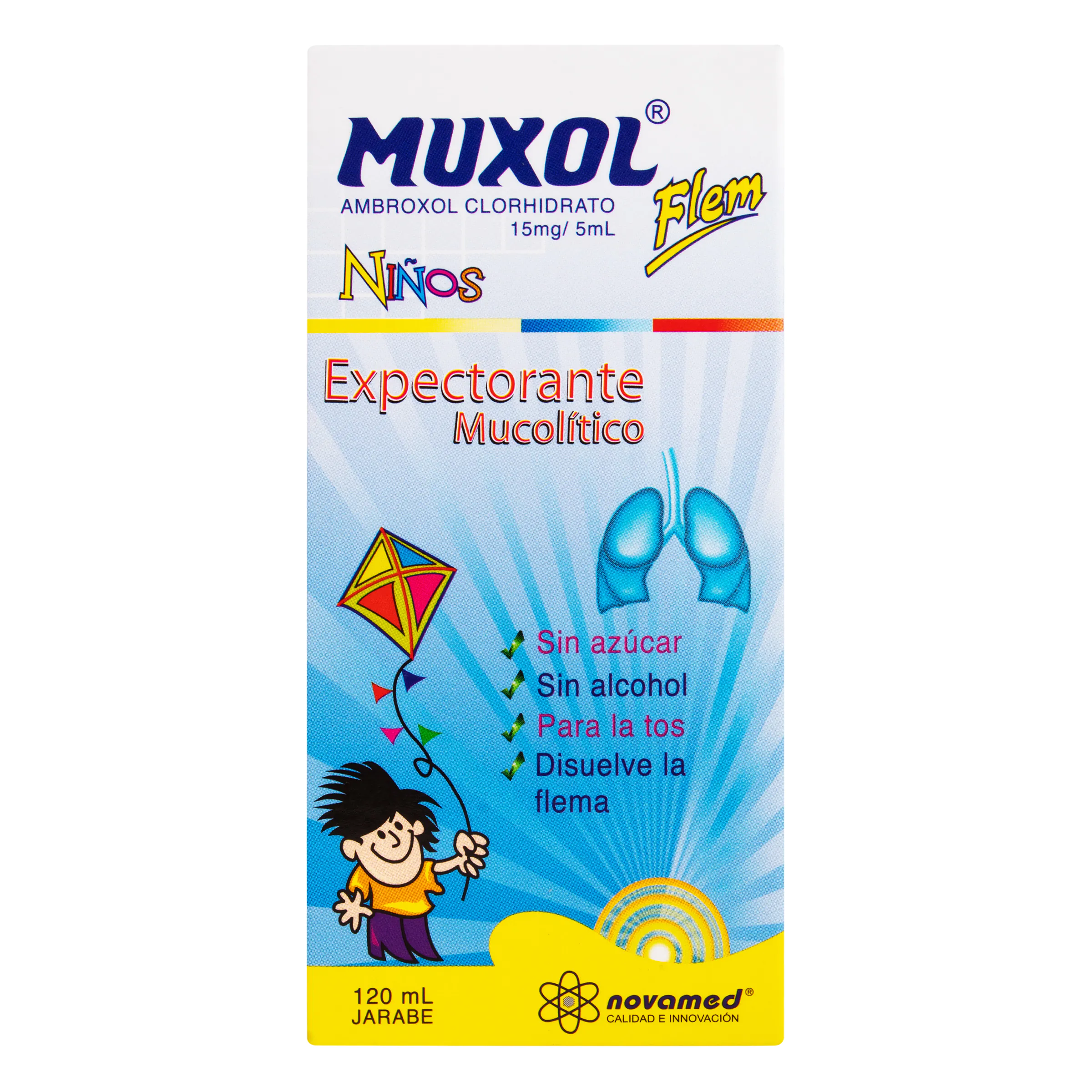 MUXOL FLEM NINOS JARABE 120 ML - Imagen 1