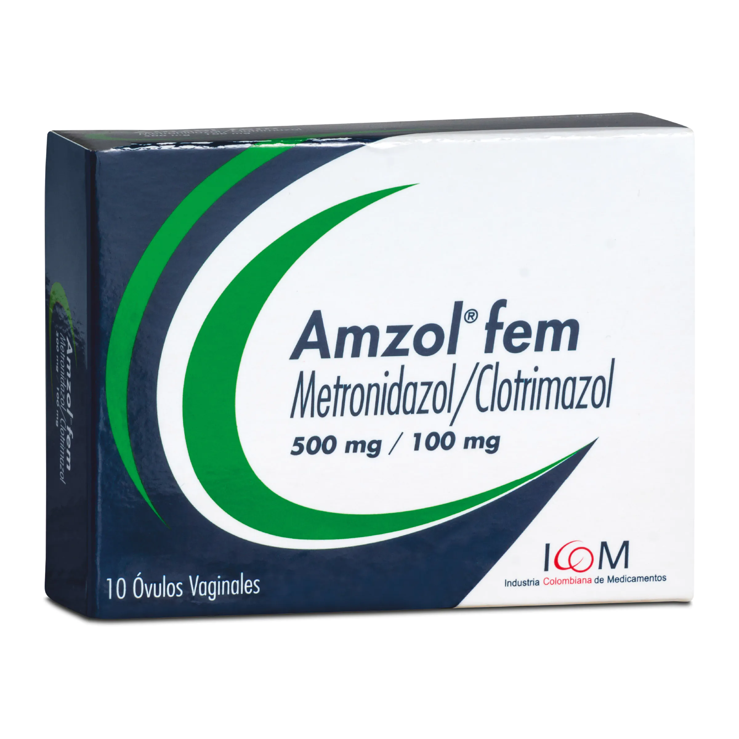 AMZOL FEM 500/100 MG 10 OVULOS ICOM - Imagen 1