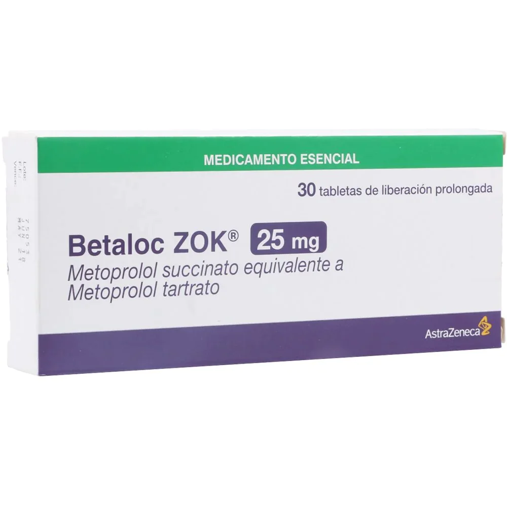 BETALOC ZOK 25 MG 30 TBS - Imagen 1