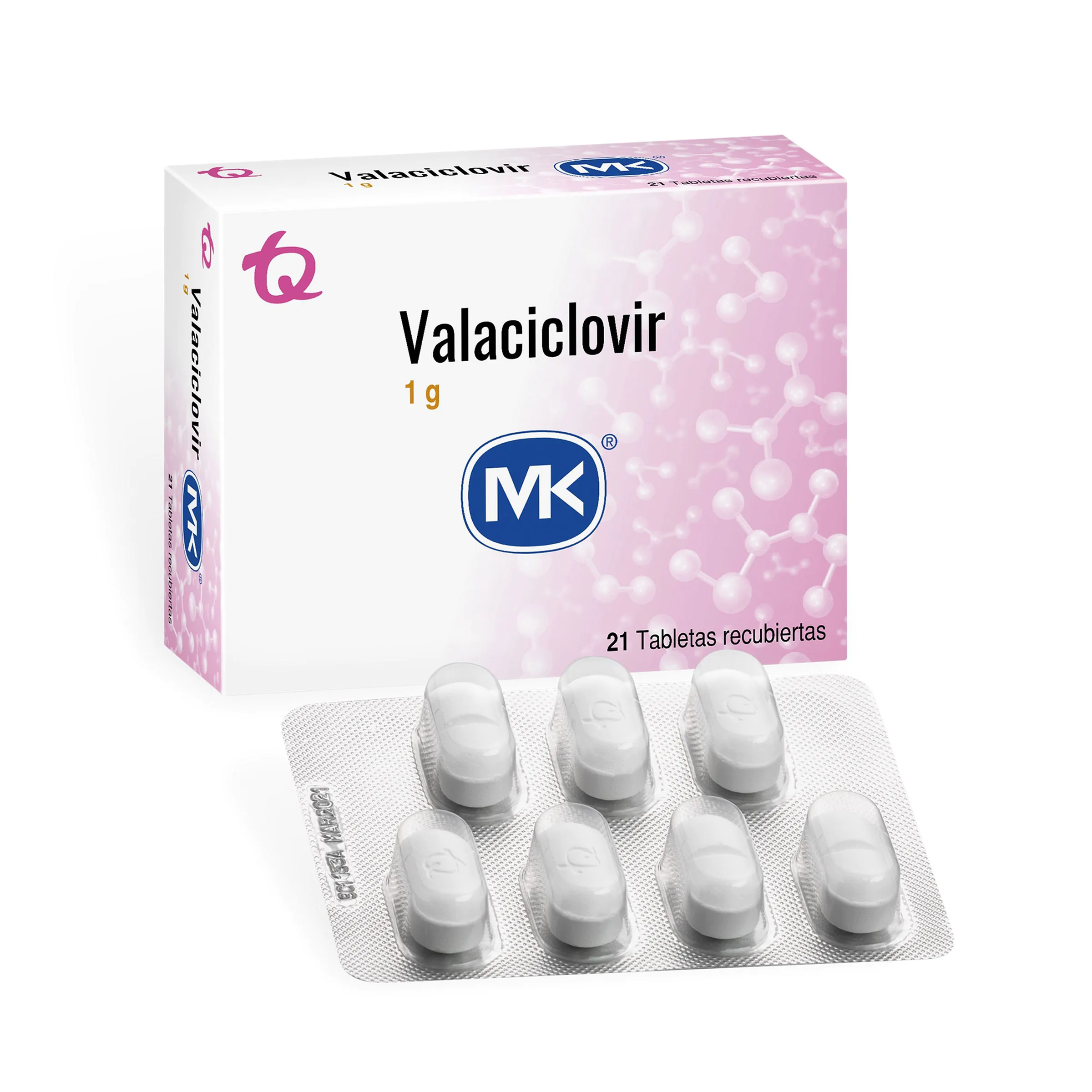 VALACICLOVIR 1 G 21 TBS MK - Imagen 1