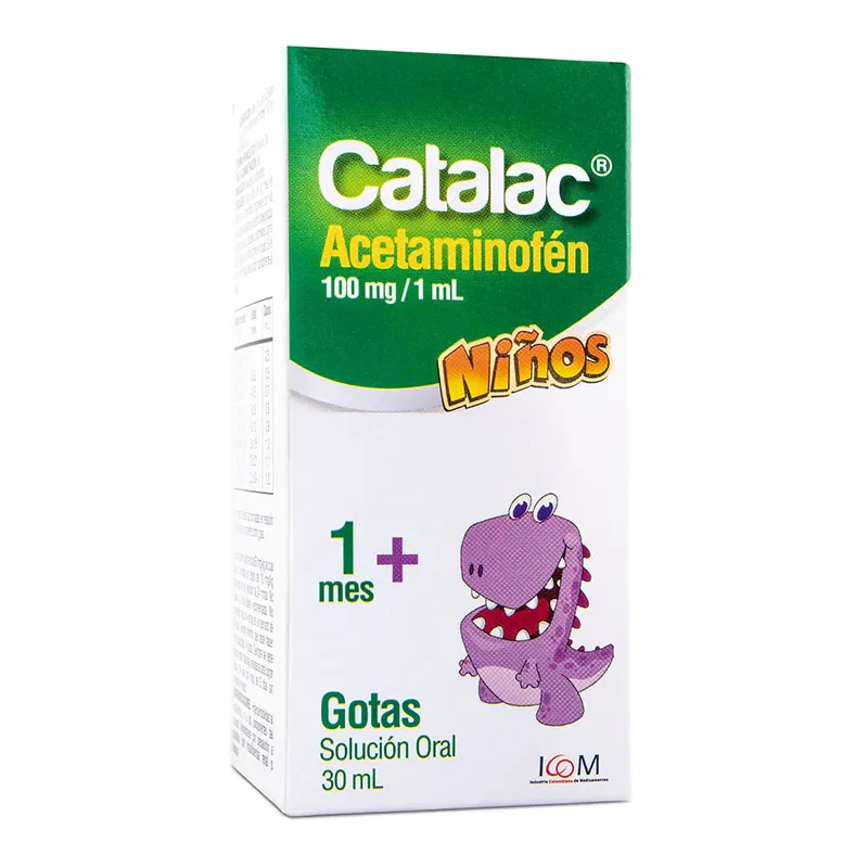 ACETAMINOFEN CATALAC 100MG/1ML GOTAS 30ML ICOM - Imagen 1