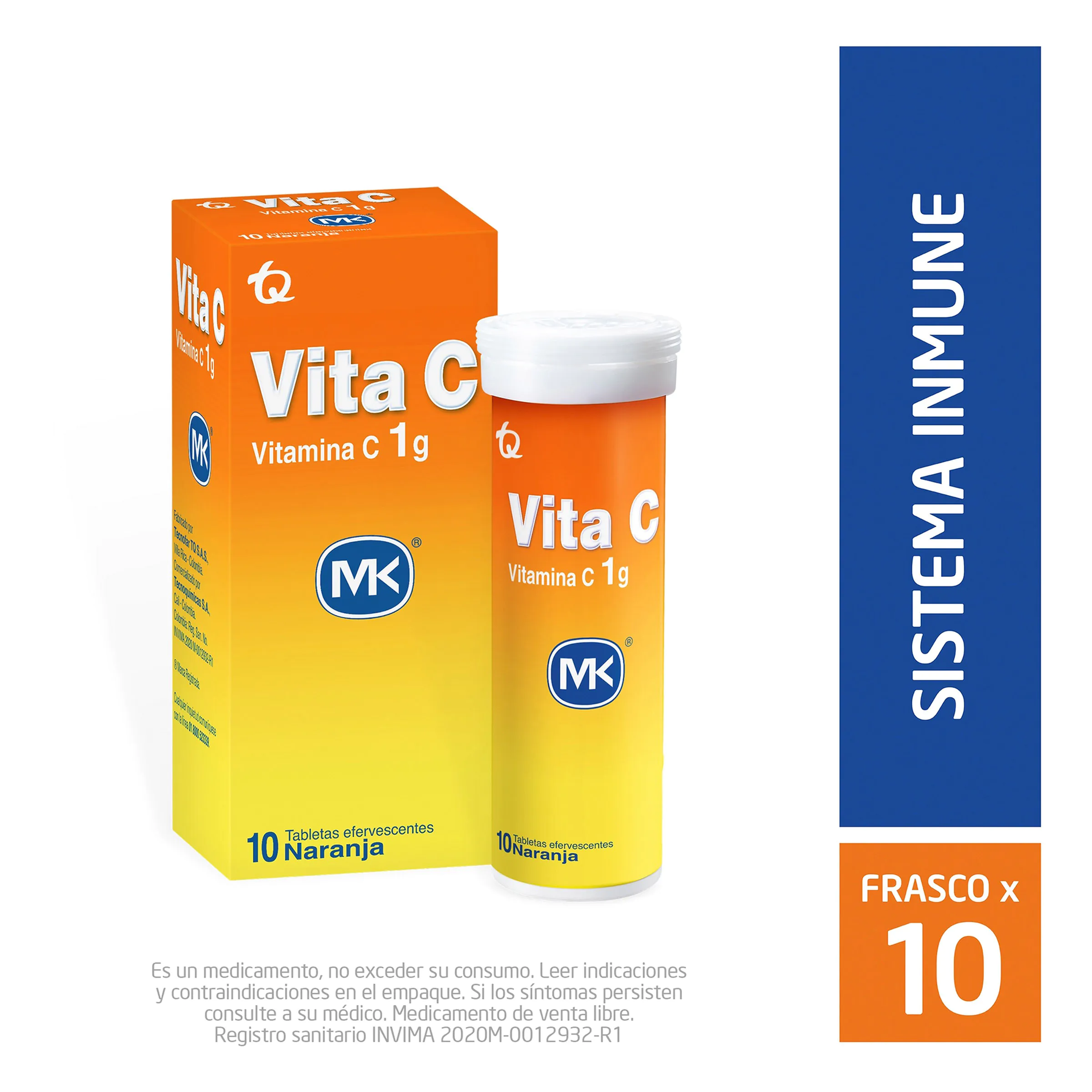 VITAMINA VITA C 1G. NARANJA EFE.10TBS MK - Imagen 1