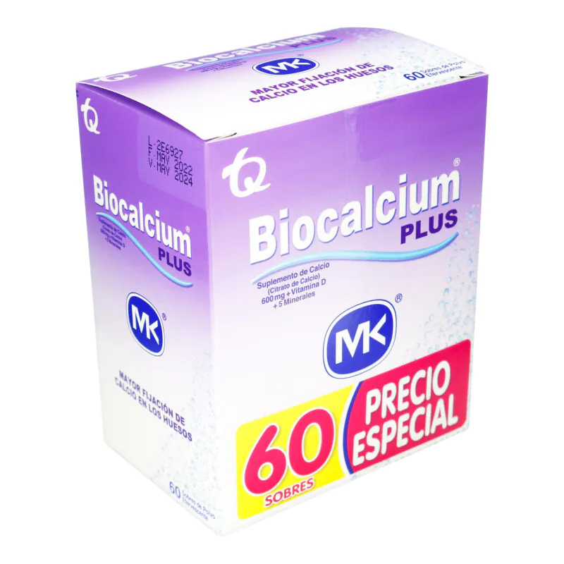 100027200 BIOCALCIUM PLUS POLVO 60 SOBRES MK P. - Imagen 1