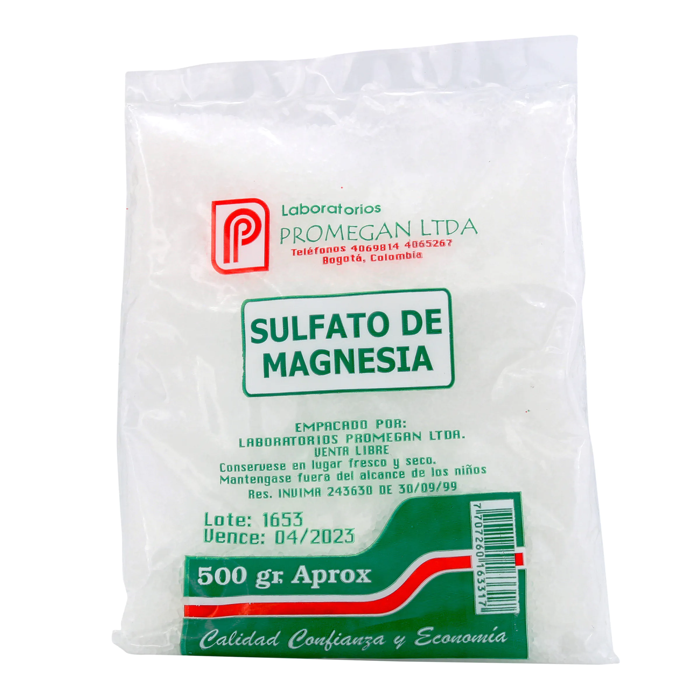 SULFATO DE MAGNESIA 500 GR PROMEGAN - Imagen 1