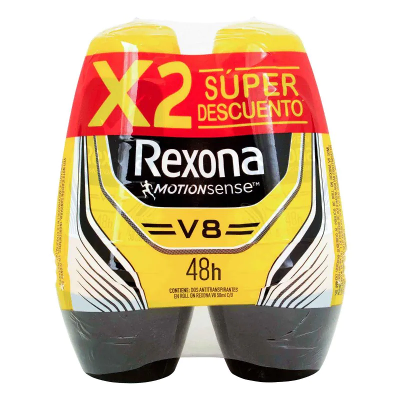 2 DTE REXONA ROLLON MEN V8 50 ML S.D. H - Imagen 1
