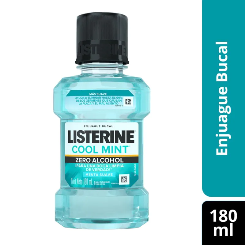 LISTERINE C.MINT ZERO SIN ALCOHOL 180 ML - Imagen 1