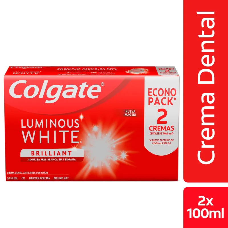 200032808-1.jpg 2 CRE.DEN.COLGATE LUMIN.WHITE 75 ECO.PAC - Imagen 1