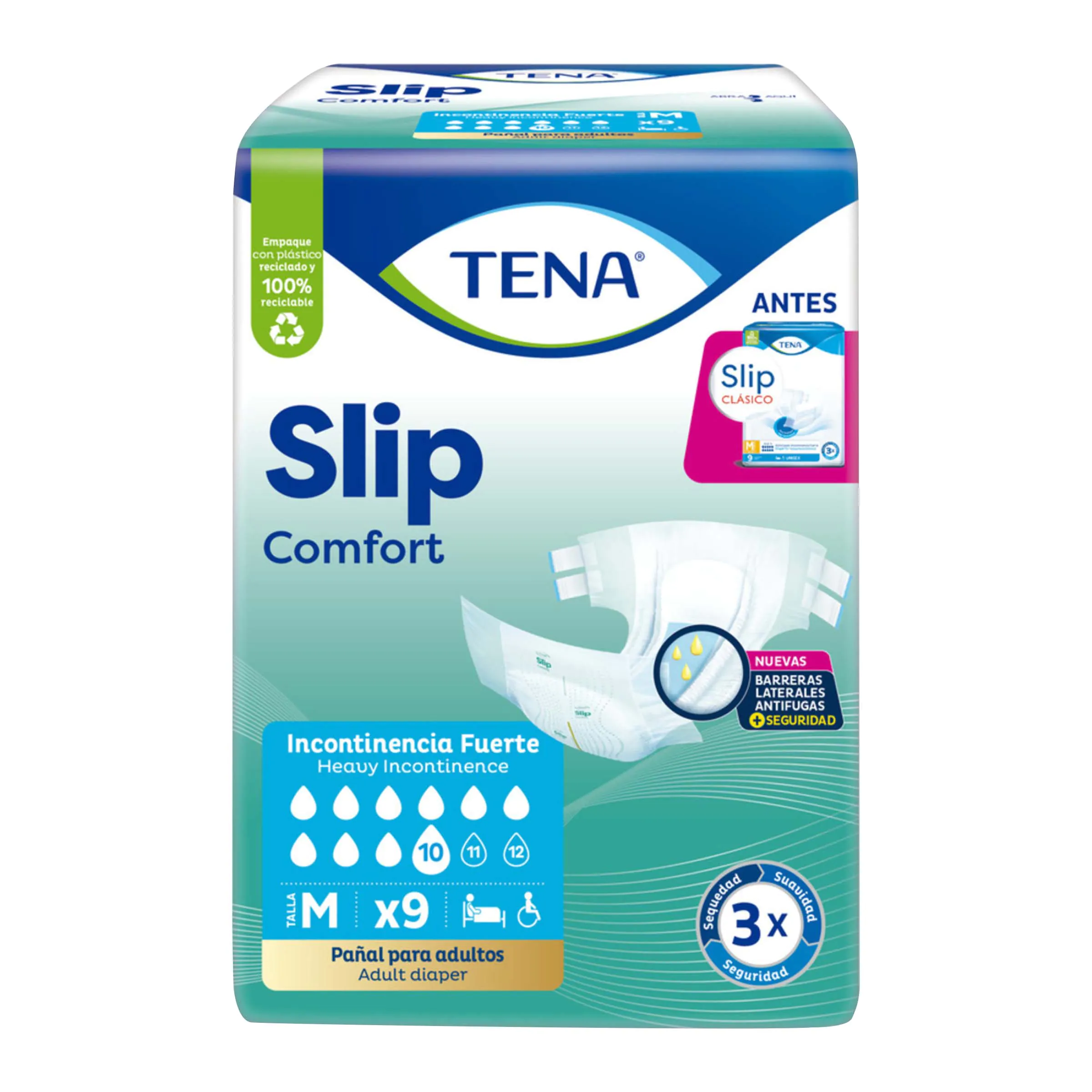 200033187 TENA SLIP COMFORT MED 9 UNID - Imagen 1