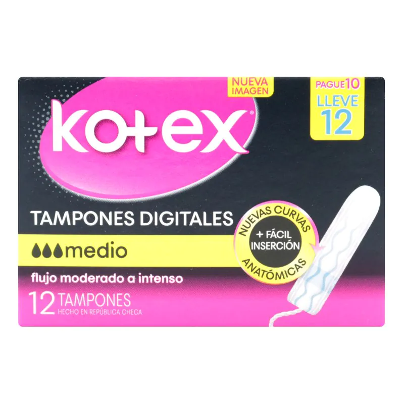 TAMPONES DIG.KOTEX MED PAGUE 10 LLEVE 12 - Imagen 1
