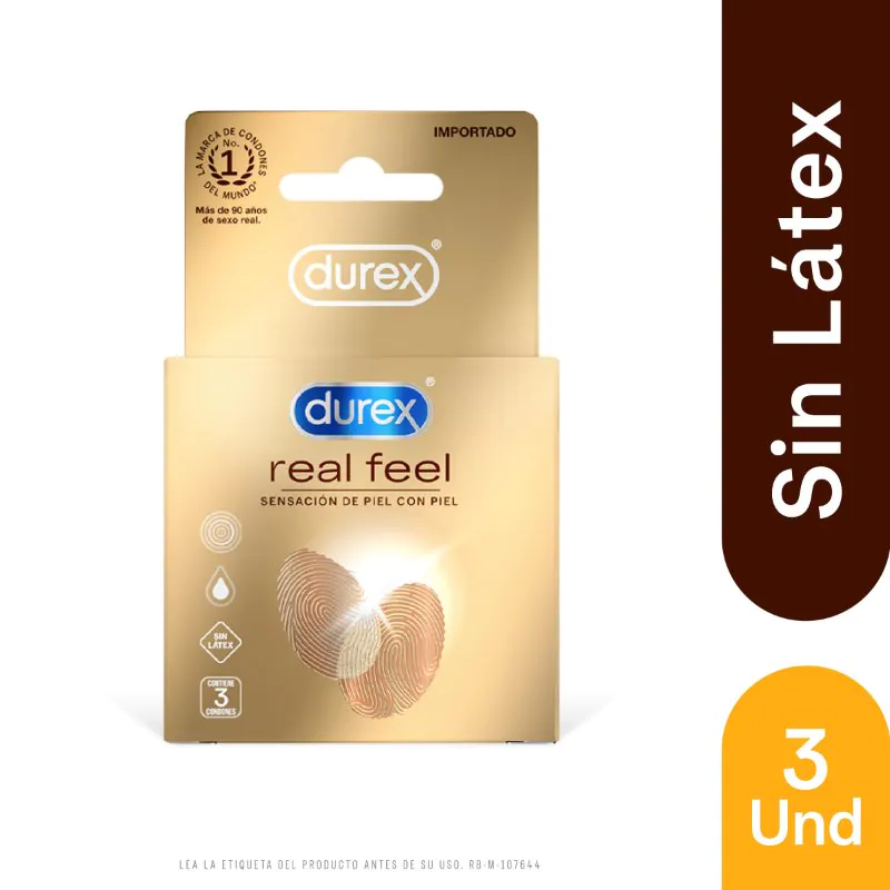 PRESERVAT.DUREX REAL FEEL  3 UND - Imagen 1