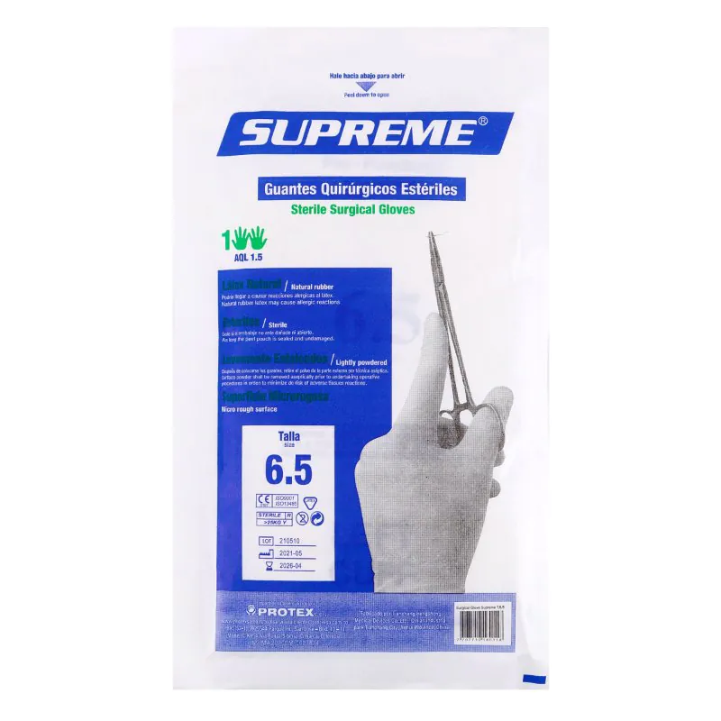 GUANTES  ESTERIL SUPREM T 6.5 - Imagen 1