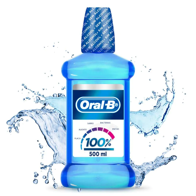200042665-1.jpg ENJUAGUE ORAL-B 100% SINGLE FCO X 500 ML - Imagen 1