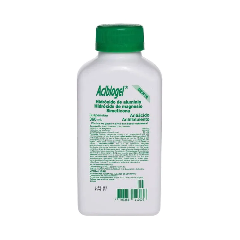 ACIBIOGEL HIDROX.DE ALUMINIO 360ML MENTA ACIBIOGEL HIDROX.DE ALUMINIO 360ML MENTA - Imagen 1