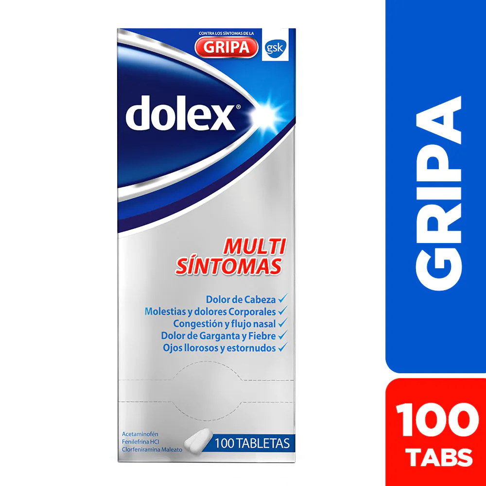 DOLEX GRIPA 100 TABLETAS DOLEX GRIPA - Imagen 1