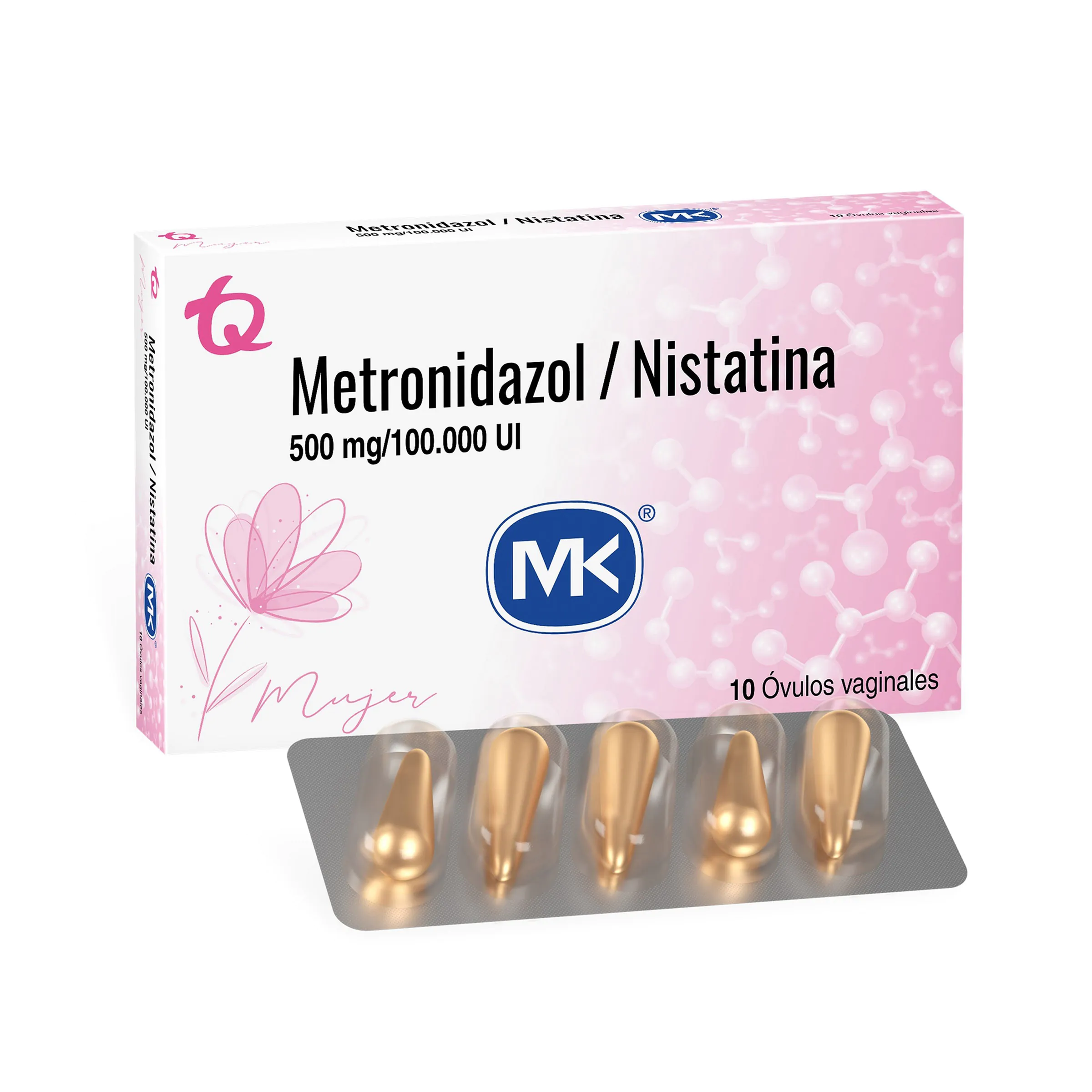 METRONIDAZOL 500 MG+NISTATINA 10 OVU.MK - Imagen 1