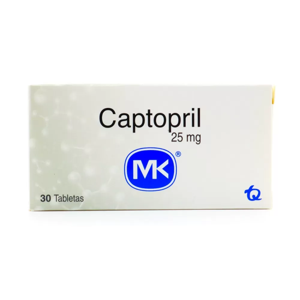 100007930.jpg CAPTOPRIL 25 MG 30 TABLETAS MK - Imagen 1