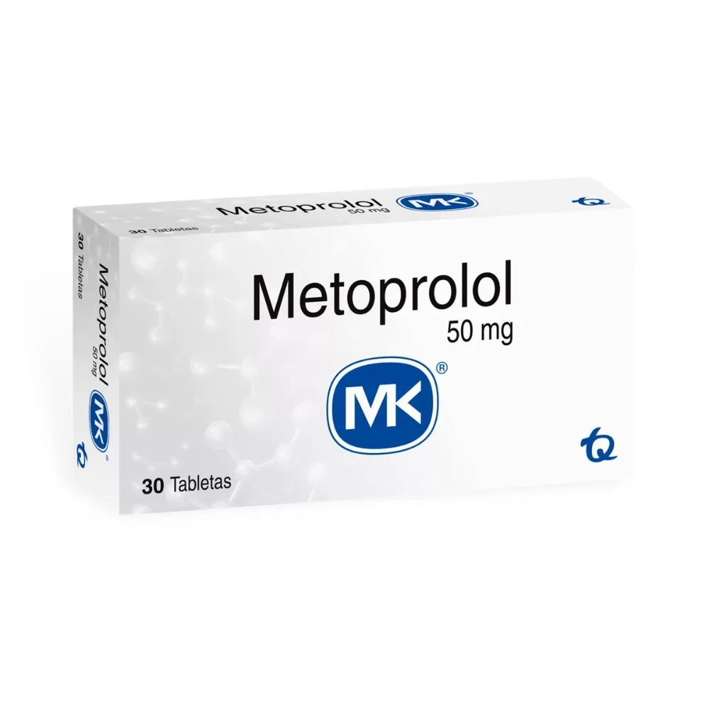 METOPROLOL 50 MG 30 TABLETAS MK - Imagen 1