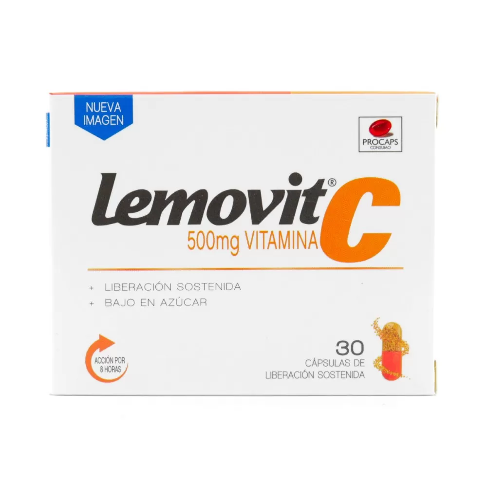 100019845.jpg LEMOVIT C 500 MG 30 CAP.LIB.SOSTENIDA - Imagen 1