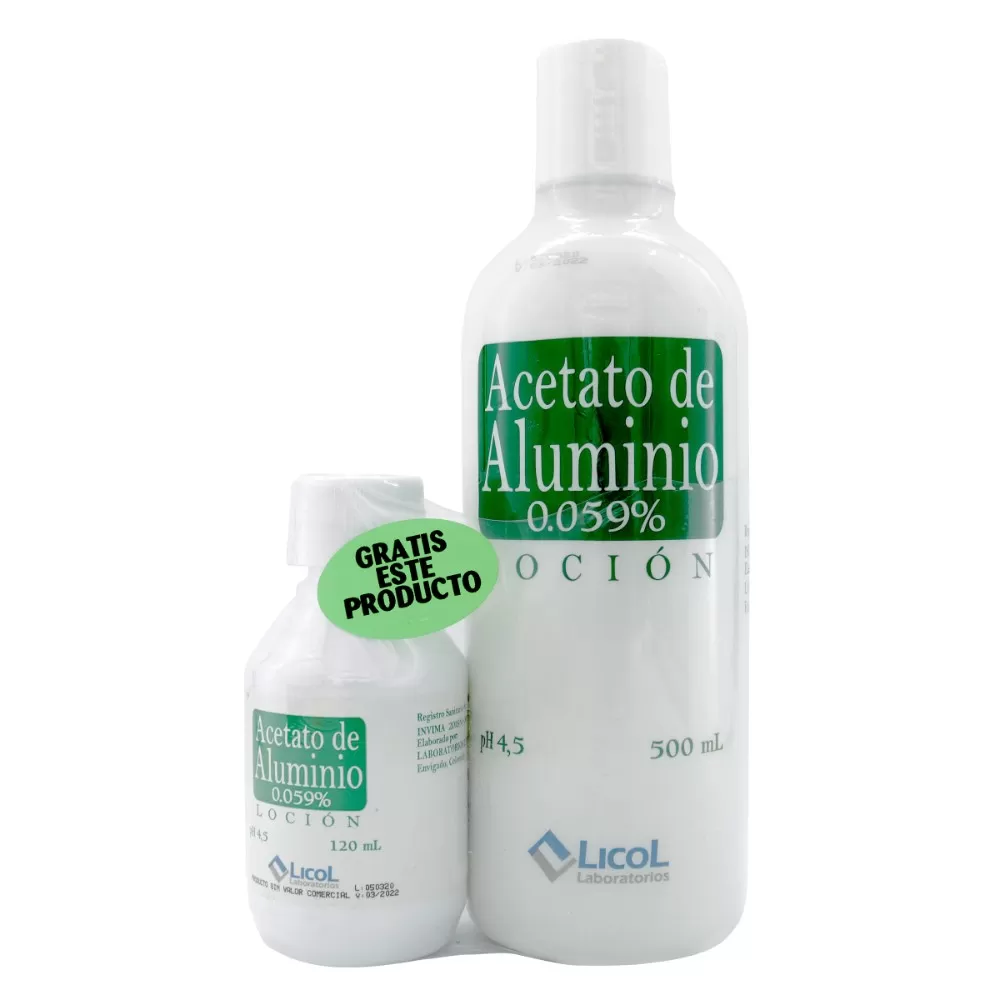 ACETATO DE ALUMINIO 500 ML GRATIS 120 ML - Imagen 1