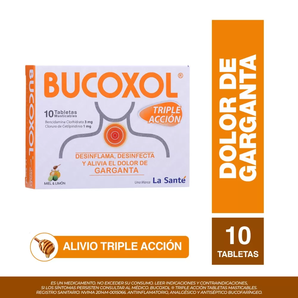 100021822.jpg BUCOXOL TRIPLE ACCION MIEL LIMON 10 TBS - Imagen 1