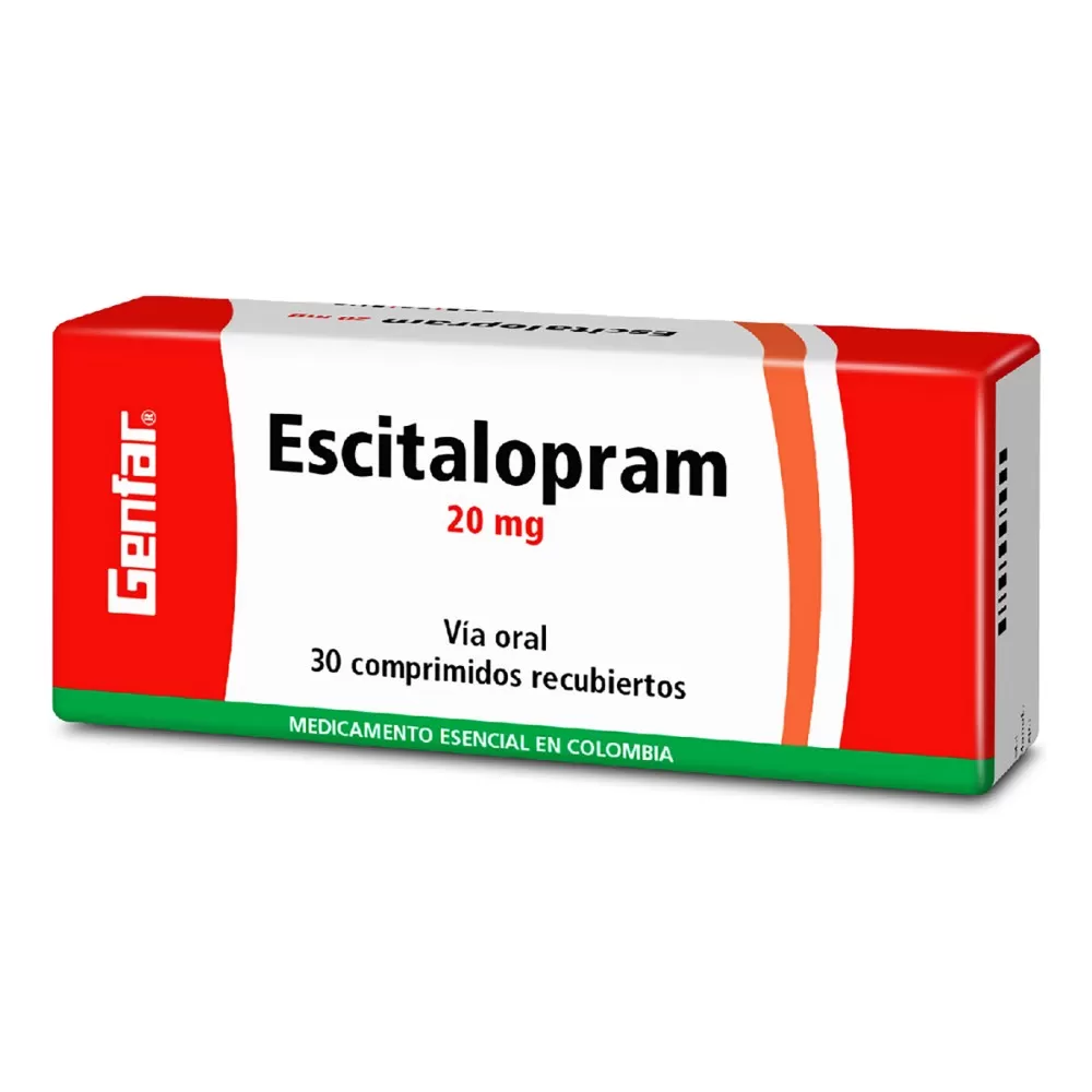100021869.jpg ESCITALOPRAM 20 MG 30 COMPRIMIDOS GF - Imagen 1