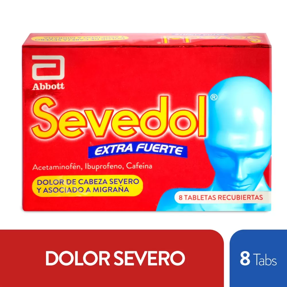SEVEDOL EXTRA FUERTE 8 TABLETAS - Imagen 1