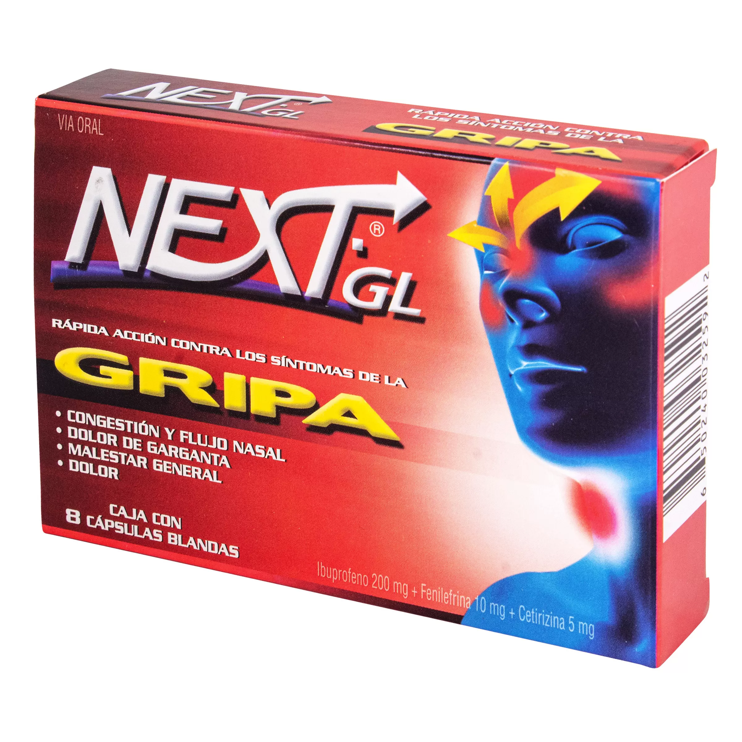 NEXT GL GRIPA 8 CAPSULAS BLANDAS - Imagen 1