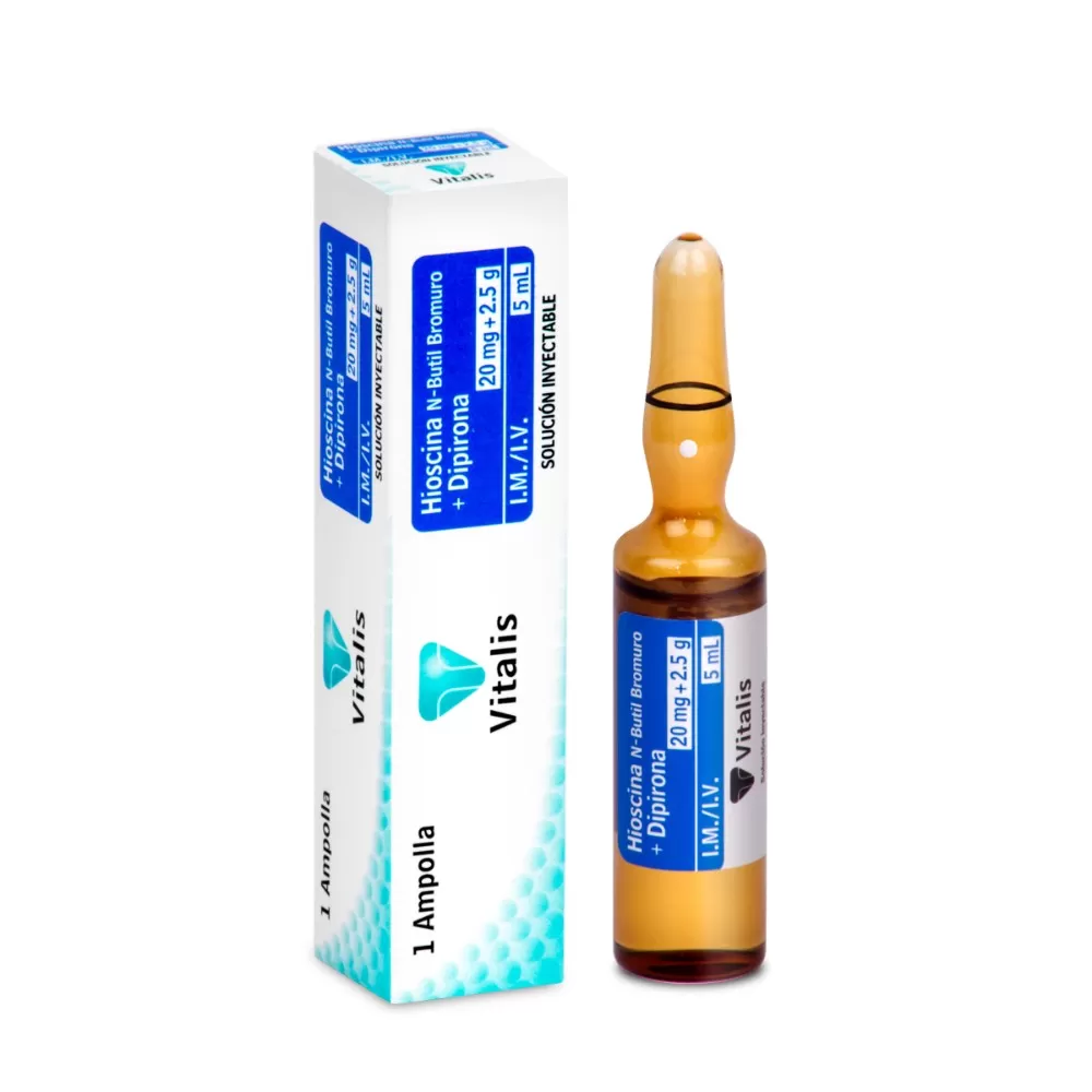 HIOSCINA+DIPIRONA 20MG+2.5G/5ML 1 AMP - Imagen 1