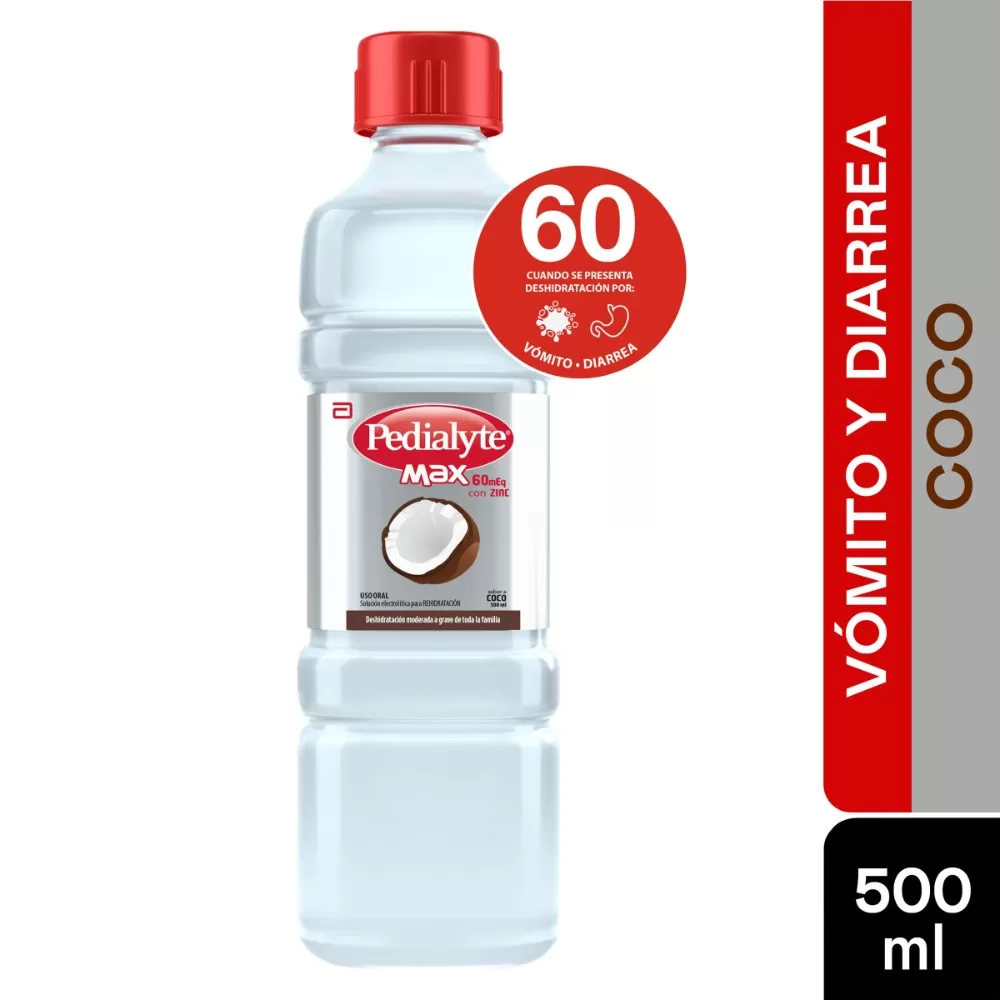 100025817.jpg PEDIALYTE MAX CON ZINC 60 COCO 500 ML - Imagen 1