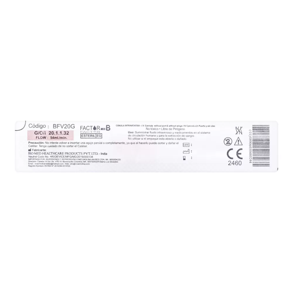 100027814.jpg CATETER CANULA INTRAVENOSA 20G UND ICOM - Imagen 1