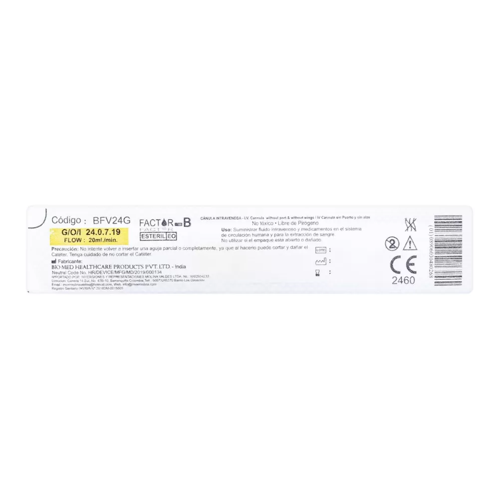 100027816.jpg CATETER CANULA INTRAVENOSA 24G UND ICOM - Imagen 1
