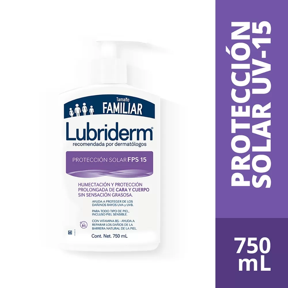 LUBRIDERM LOC.UV 15 CON VALVULA 750 ML - Imagen 1