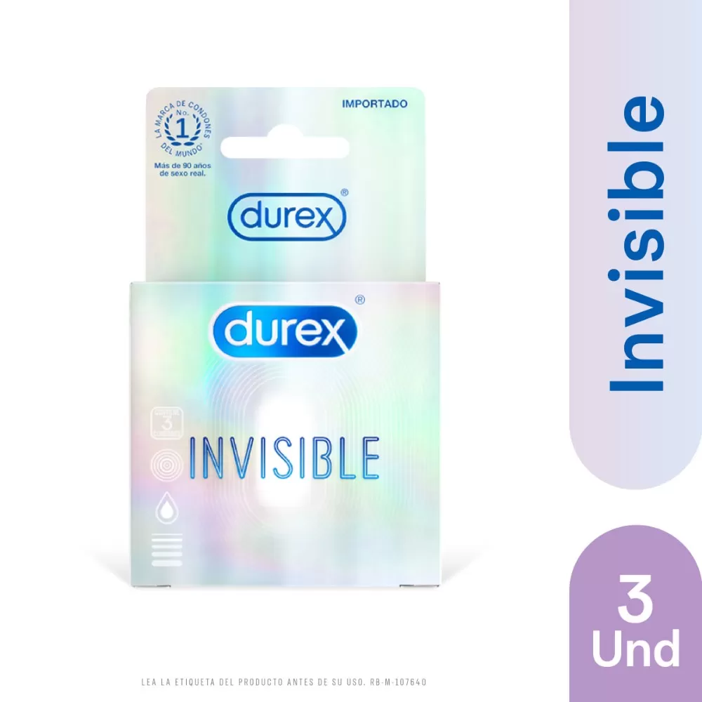 PRESERVAT.DUREX INVISIBLE 3 UND - Imagen 1