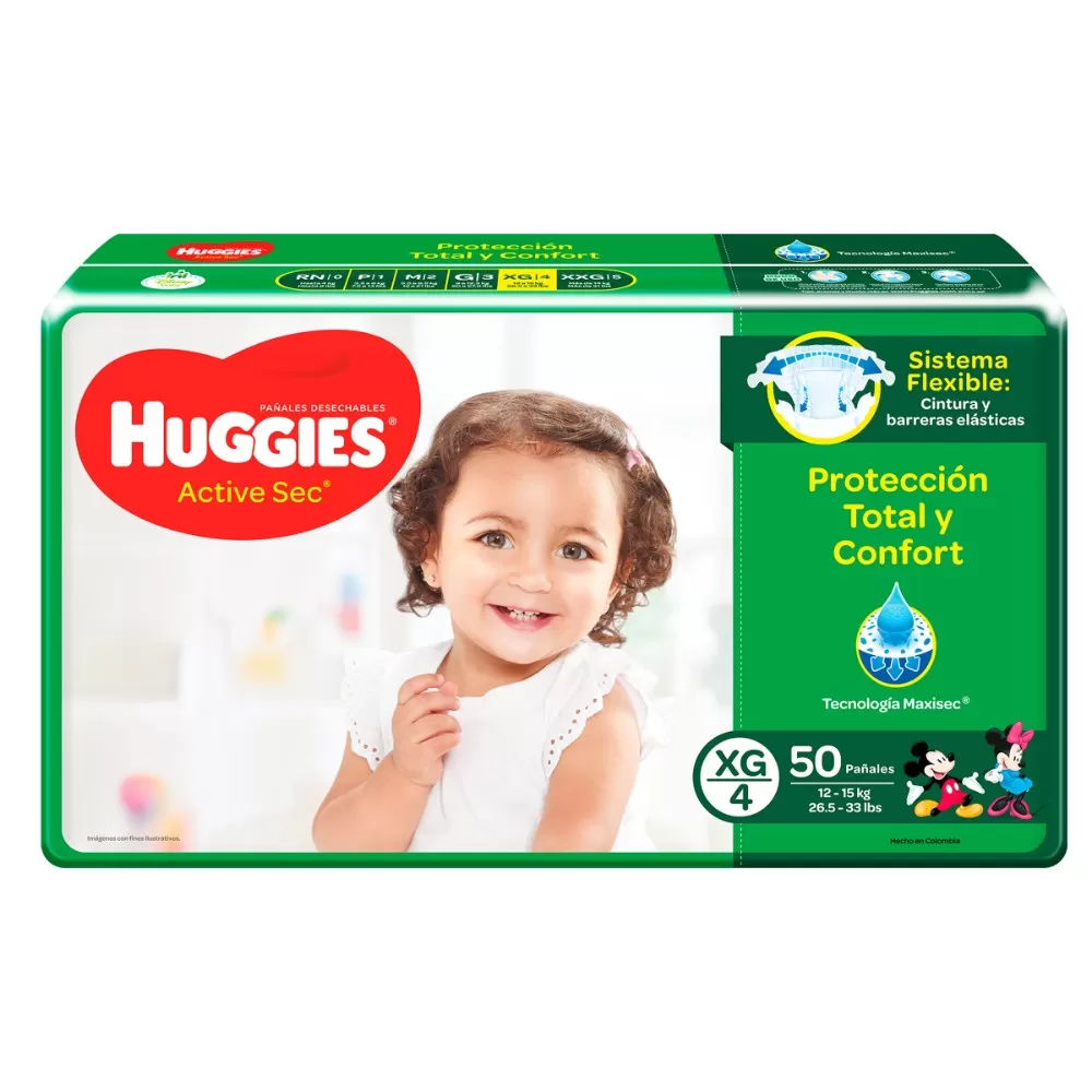 HUGGIES ACTIVE SEC ET.4 XG 50 UND - Imagen 1
