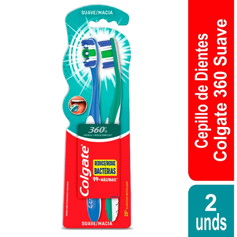 200030945.jpg CEP.COLGATE 360 CABEZA NORMAL SUAVE 2X1 - Imagen 1