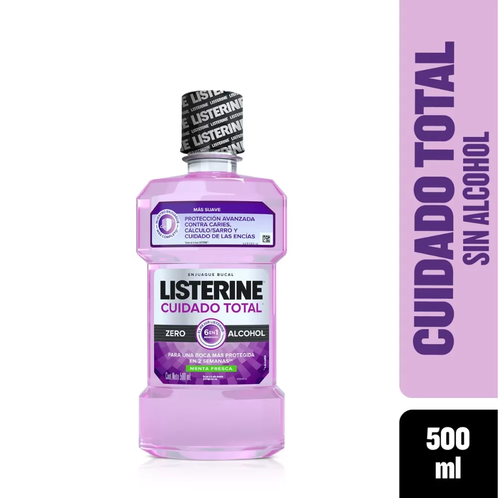 LISTERINE CUIDADO TOTAL ZERO 500 ML - Imagen 1