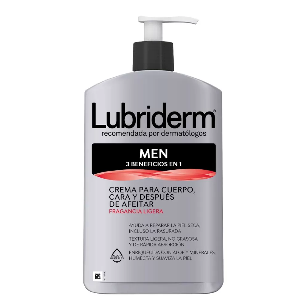 LUBRIDERM MEN 3-1 CON FRAGANCIA 400 ML - Imagen 1