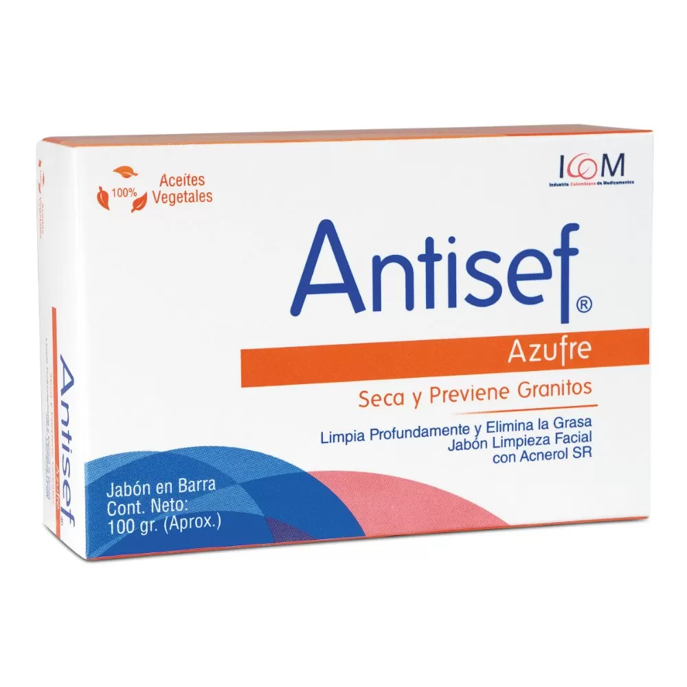 JAB ANTISEF ANTIACNE AZUFRE 100 GR ICOM - Imagen 1