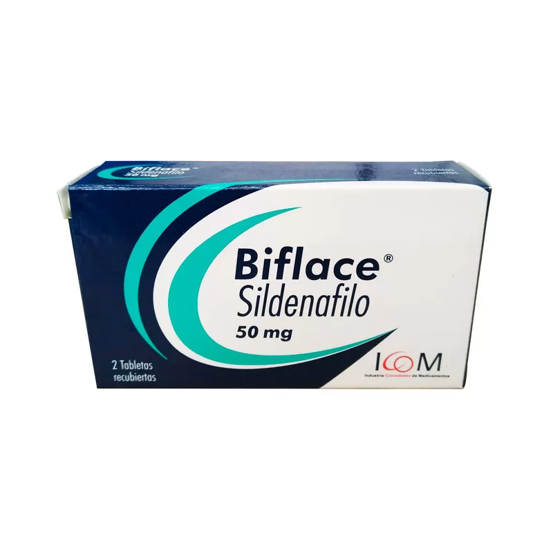 SILDENAFIL BIFLACE 50 MG 2 TBS ICOM - Imagen 1