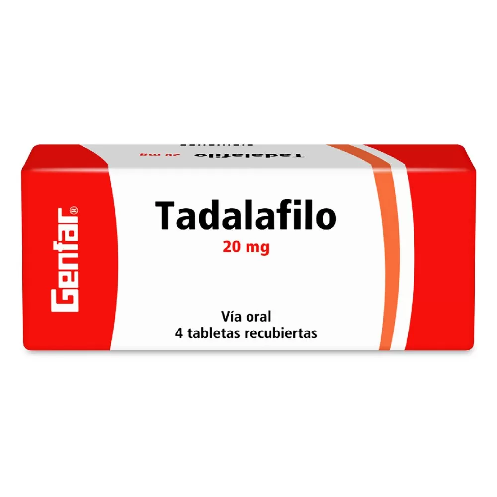 TADALAFILO 20 MG 4 COMPRIMIDOS GF - Imagen 1
