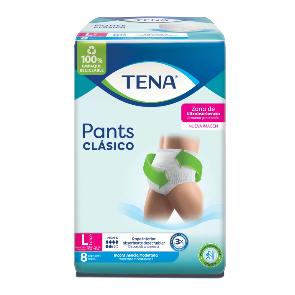 TENA PANTS COMFORT LARGE 8 UNID - Imagen 1