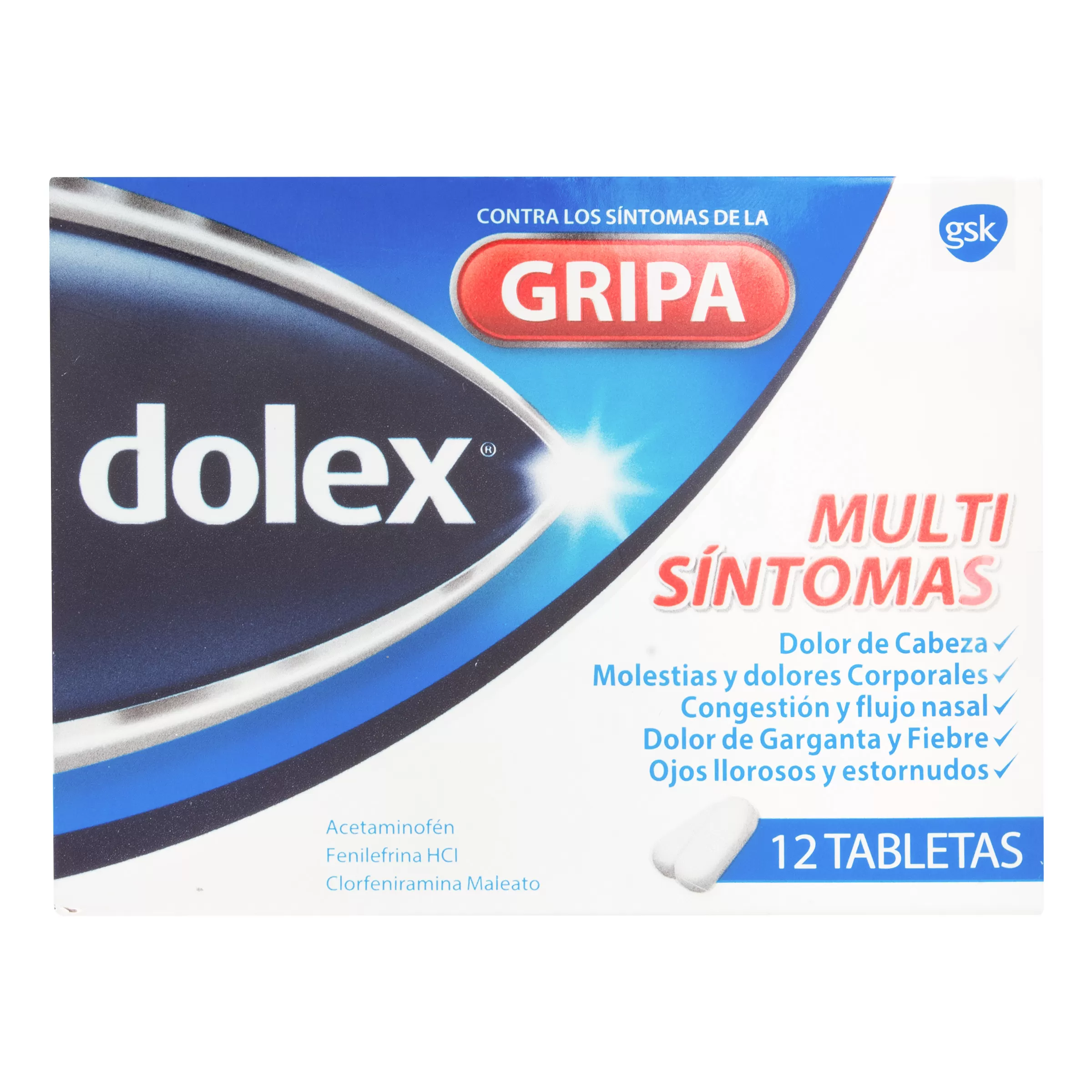 DOLEX GRIPA 12 TABLETAS - Imagen 1